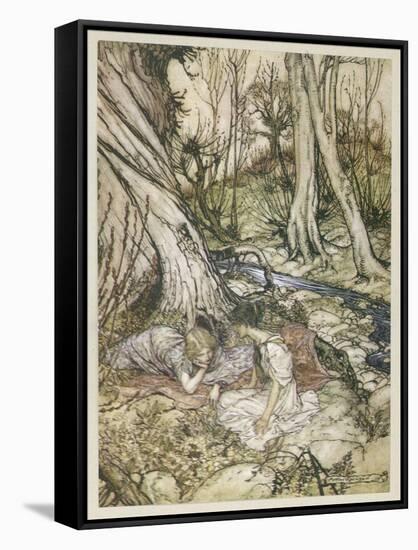 S, Speare: Hermia and Helen-Arthur Rackham-Framed Stretched Canvas