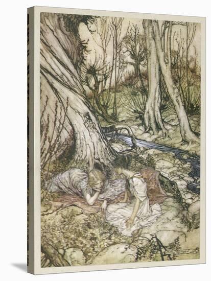 S, Speare: Hermia and Helen-Arthur Rackham-Stretched Canvas