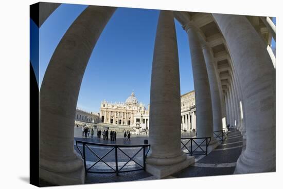 S.T Peter's Basilica and the Colonnades of St. Peter's Square (Piazza San Pietro)-Stuart Black-Stretched Canvas