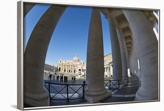 S.T Peter's Basilica and the Colonnades of St. Peter's Square (Piazza San Pietro)-Stuart Black-Framed Photographic Print