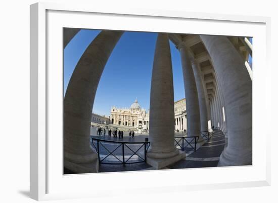 S.T Peter's Basilica and the Colonnades of St. Peter's Square (Piazza San Pietro)-Stuart Black-Framed Photographic Print