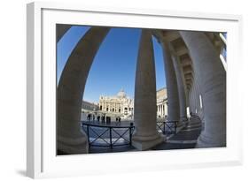 S.T Peter's Basilica and the Colonnades of St. Peter's Square (Piazza San Pietro)-Stuart Black-Framed Photographic Print