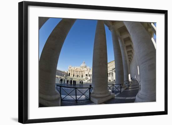 S.T Peter's Basilica and the Colonnades of St. Peter's Square (Piazza San Pietro)-Stuart Black-Framed Photographic Print