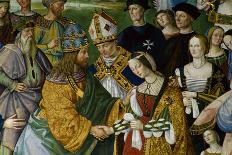 Detail of Fresco Painting of Frederick III's Betrothal to Eleonora of Portugal by Pinturicchio-S. Vannini-Giclee Print