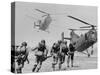 S. Vietnamese ARVN Paratroopers Running to Board 2 Ch 21 Shawnee Helicopters in Mekong Delta-Larry Burrows-Stretched Canvas