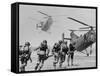 S. Vietnamese ARVN Paratroopers Running to Board 2 Ch 21 Shawnee Helicopters in Mekong Delta-Larry Burrows-Framed Stretched Canvas