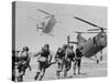 S. Vietnamese ARVN Paratroopers Running to Board 2 Ch 21 Shawnee Helicopters in Mekong Delta-Larry Burrows-Stretched Canvas