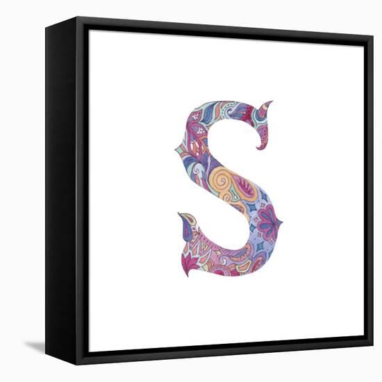 S-Green Girl-Framed Stretched Canvas