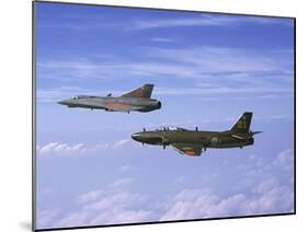 Saab J 32 Lansen And Saab 35 Draken Fighters of the Swedish Air Force Historic Flight-Stocktrek Images-Mounted Photographic Print