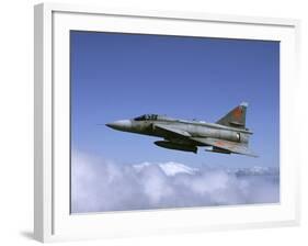 Saab JA 37 Viggen Fighter of the Swedish Air Force-Stocktrek Images-Framed Photographic Print