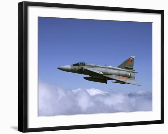 Saab JA 37 Viggen Fighter of the Swedish Air Force-Stocktrek Images-Framed Photographic Print