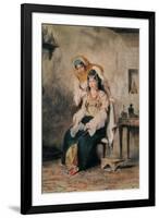 Saada, the Wife of Abraham Benchimol, and Préciada, One of their Daughters, 1832-Eugene Delacroix-Framed Art Print