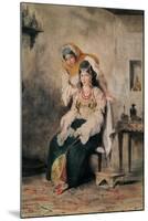 Saada, the Wife of Abraham Benchimol, and Préciada, One of their Daughters, 1832-Eugene Delacroix-Mounted Art Print