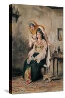 Saada, the Wife of Abraham Benchimol, and Préciada, One of their Daughters, 1832-Eugene Delacroix-Stretched Canvas