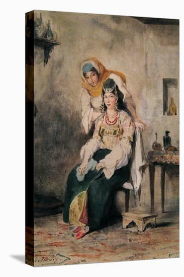 Saada, the Wife of Abraham Benchimol, and Préciada, One of their Daughters, 1832-Eugene Delacroix-Stretched Canvas