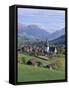 Saanen Village Church in Foreground, Switzerland-Richard Ashworth-Framed Stretched Canvas