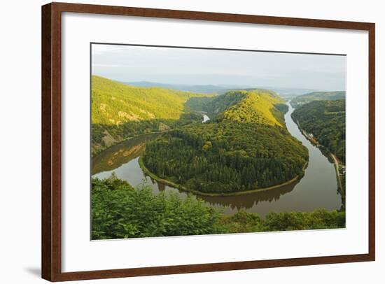 Saar River Loop at Mettlach, Rhineland-Palatinate, Germany, Europe-Jochen Schlenker-Framed Photographic Print