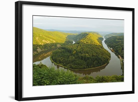 Saar River Loop at Mettlach, Rhineland-Palatinate, Germany, Europe-Jochen Schlenker-Framed Photographic Print