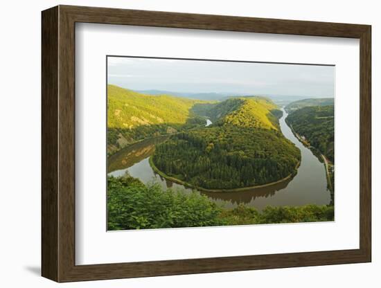 Saar River Loop at Mettlach, Rhineland-Palatinate, Germany, Europe-Jochen Schlenker-Framed Photographic Print