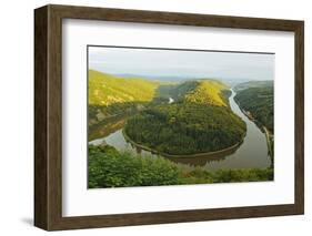 Saar River Loop at Mettlach, Rhineland-Palatinate, Germany, Europe-Jochen Schlenker-Framed Photographic Print