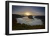 Saar River Loop, Fog, Sunrise, Orscholz, View from Cloef, Saarland, Germany-Ronald Wittek-Framed Photographic Print