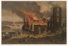 The Docks de la Villette Paris are Set Alight by the Communards During the Fighting-Sabatier-Framed Art Print