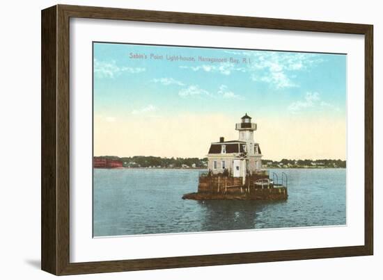 Sabin's Point Lighthouse, Narragansett Bay, Rhode Island-null-Framed Art Print