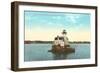 Sabin's Point Lighthouse, Narragansett Bay, Rhode Island-null-Framed Art Print