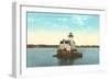 Sabin's Point Lighthouse, Narragansett Bay, Rhode Island-null-Framed Art Print