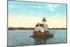 Sabin's Point Lighthouse, Narragansett Bay, Rhode Island-null-Mounted Art Print