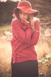 Young Woman Outdoors Wearing a Red Hat-Sabine Rosch-Mounted Photographic Print