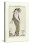 Sable Coat with White Fox Trim, from Costumes Parisien, Pub.1912 (Pochoir Print)-Georges Barbier-Stretched Canvas