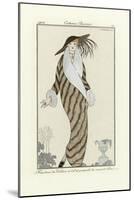 Sable Coat with White Fox Trim, from Costumes Parisien, Pub.1912 (Pochoir Print)-Georges Barbier-Mounted Giclee Print