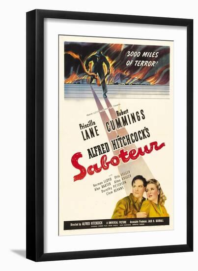 Saboteur, 1942, Directed by Alfred Hitchcock-null-Framed Giclee Print