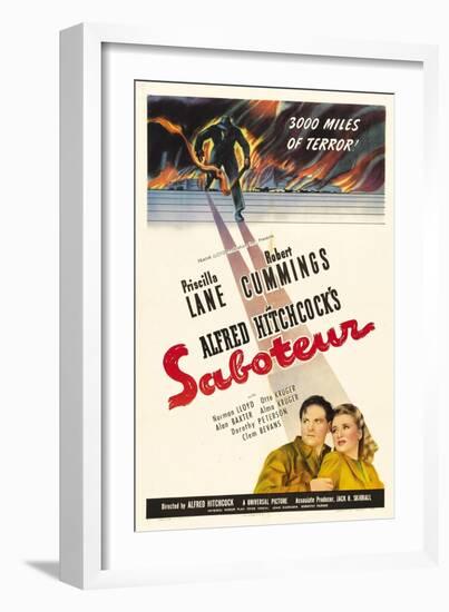 Saboteur, 1942, Directed by Alfred Hitchcock-null-Framed Giclee Print