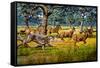 Sabre-toothed Cat Chasing Prey-Mauricio Anton-Framed Stretched Canvas