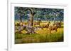 Sabre-toothed Cat Chasing Prey-Mauricio Anton-Framed Photographic Print