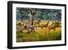 Sabre-toothed Cat Chasing Prey-Mauricio Anton-Framed Photographic Print