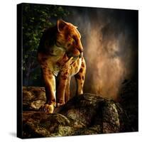 Sabre-Toothed Cat on the Prowl-null-Stretched Canvas