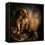 Sabre-Toothed Cat on the Prowl-null-Framed Stretched Canvas