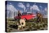 Sabre-Toothed Tigers Find a 1950's American Chevrolet and Signs of Civilization-null-Stretched Canvas