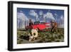 Sabre-Toothed Tigers Find a 1950's American Chevrolet and Signs of Civilization-null-Framed Art Print