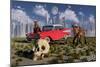 Sabre-Toothed Tigers Find a 1950's American Chevrolet and Signs of Civilization-null-Mounted Art Print