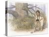 Sacagawea and Her Son are Kneeling Down, Looking at a Large Frog or Toad-Roger Cooke-Stretched Canvas