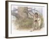 Sacagawea and Her Son are Kneeling Down, Looking at a Large Frog or Toad-Roger Cooke-Framed Giclee Print