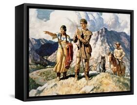 Sacagawea with Lewis and Clark During Their Expedition of 1804-06-Newell Convers Wyeth-Framed Stretched Canvas