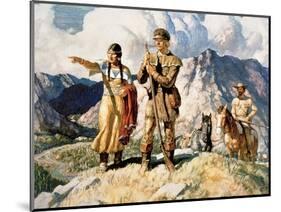 Sacagawea with Lewis and Clark During Their Expedition of 1804-06-Newell Convers Wyeth-Mounted Giclee Print