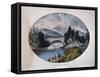 Sacandaga Creek-Currier & Ives-Framed Stretched Canvas