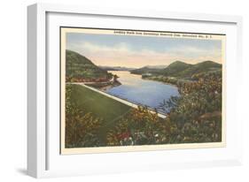 Sacandaga Reservoir Dam, Adirondacks, New York-null-Framed Art Print