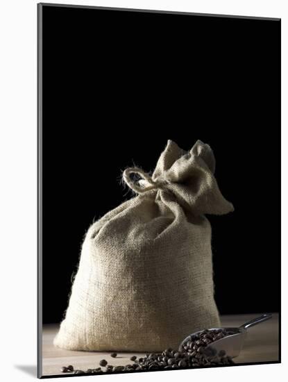 Sack of Coffee Beans with Coffee Beans in Scoop-Jean-Michel Georges-Mounted Photographic Print